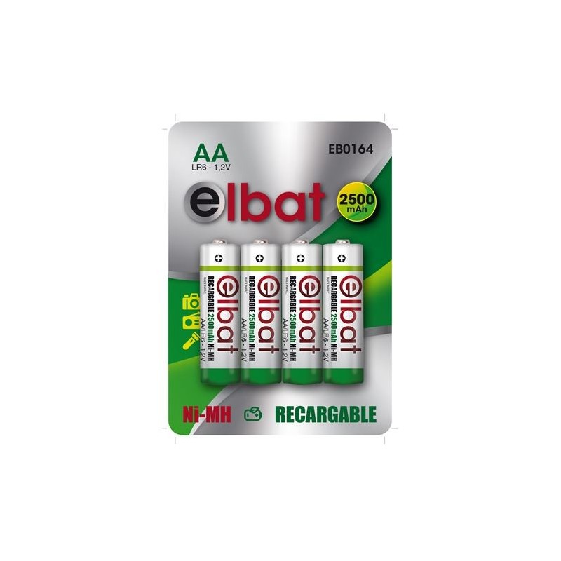 PACK 4 PCS PILAS RECARGABLES AA 2500MAH ELBAT PACK 4 PCS PILAS RECARGABLES AA 2500MAH ELBAT