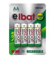 PACK 4 PCS PILAS RECARGABLES AA 2500MAH ELBAT