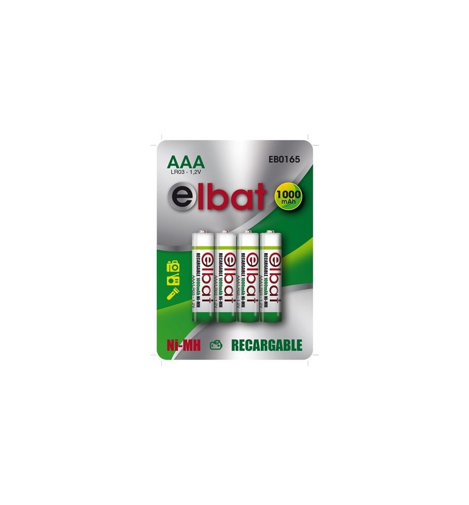 PACK 4 PCS PILAS RECARGABLES AAA 1000MAH ELBAT