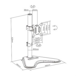 SOPORTE DE MESA CON BASE PARA 1 MONITOR 17-32 CROMAD