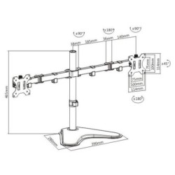 SOPORTE DE MESA CON BASE PARA 2 MONITORES 13-32 CROMAD