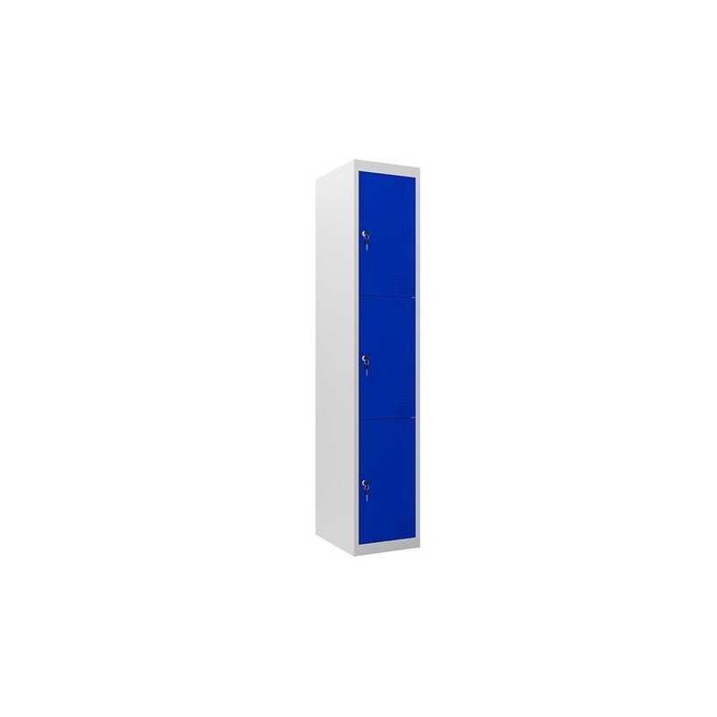 TAQUILLA METÁLICA 3 PUERTAS 1800X300X500MM AZUL CROMAD