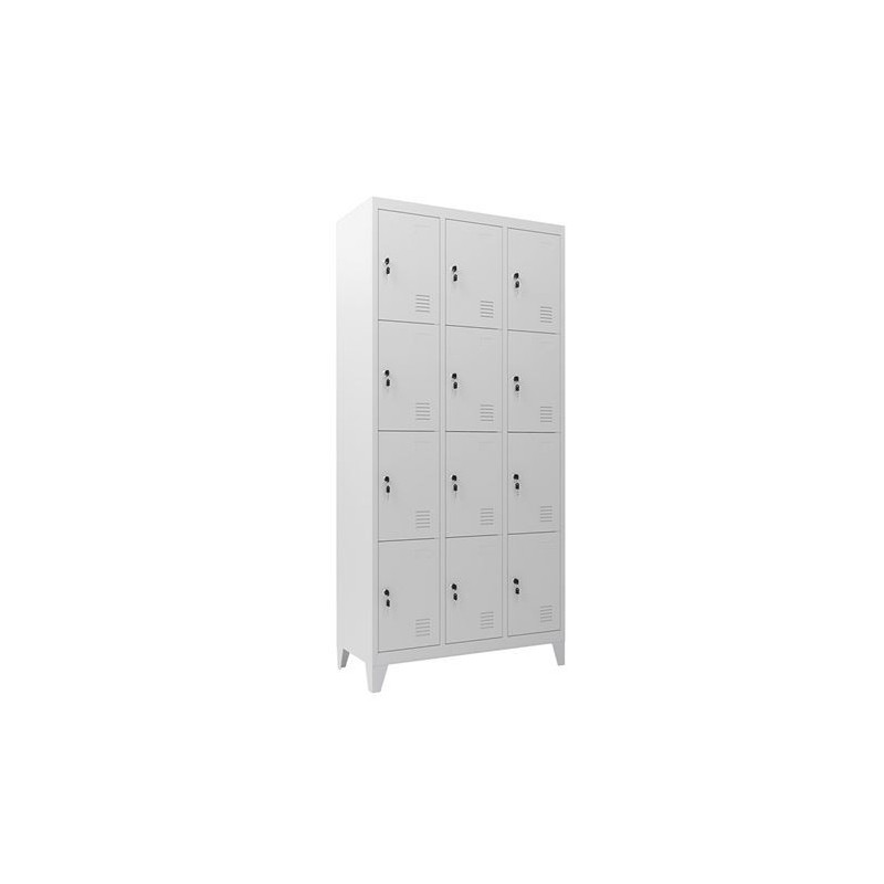 TAQUILLA METÁLICA CON PATAS 12 PUERTAS 1900X1000X500MM CROMAD
