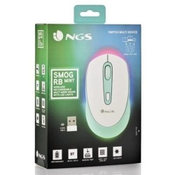 RATON INALAMBRICO BLUETOOTH RECARGABLE 2400 DPI VERDE MENTA NGS
