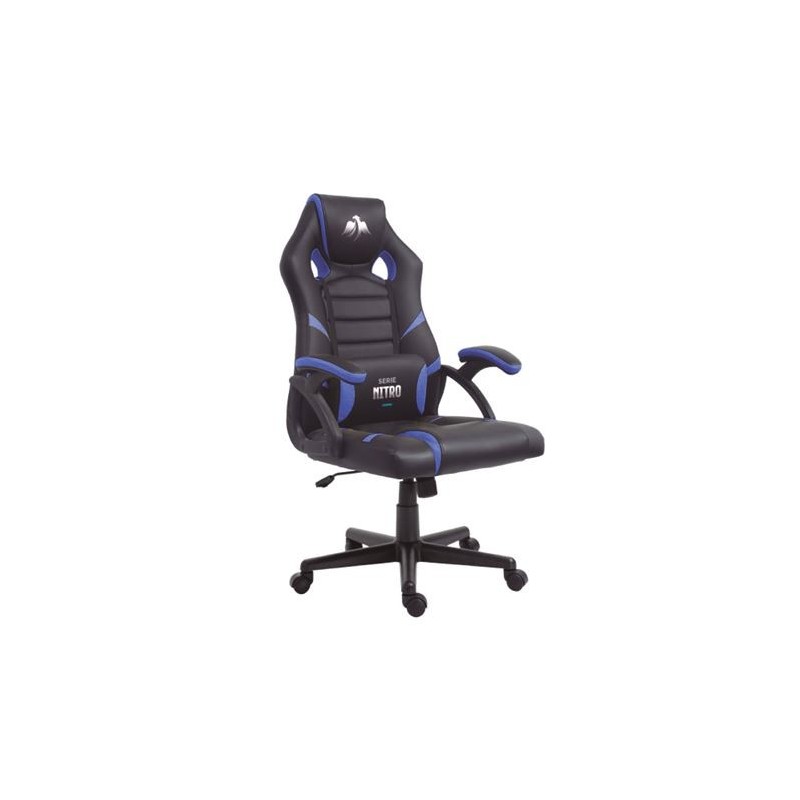 SILLA GAMING SERIE NITRO NEGRO/AZUL CROMAD