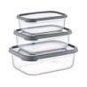 SET 3 TUPPER RECTANGULARES GRIS 350-650-1200ML
