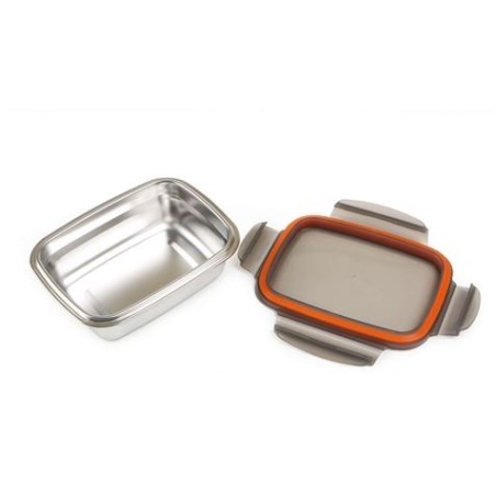 TUPPER RECTANGULAR ACERO INOXIDABLE 600ML APTO MICROONDAS QUTTIN