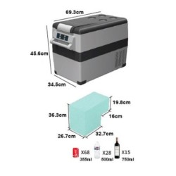 NEVERA DE COMPRESOR PORTATIL 40 LITROS 55W MUVIP
