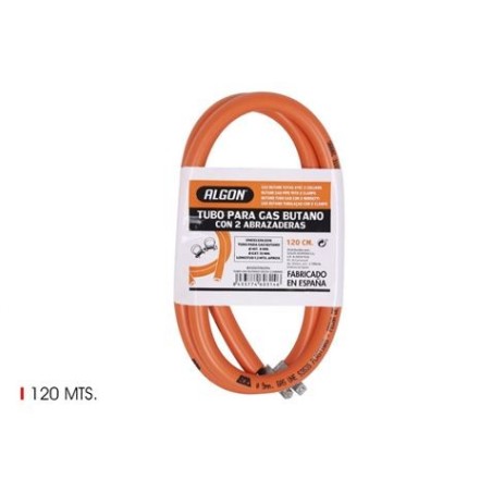 MANGUERA GAS BUTANO 120CM CON ABRAZADERA ALGON
