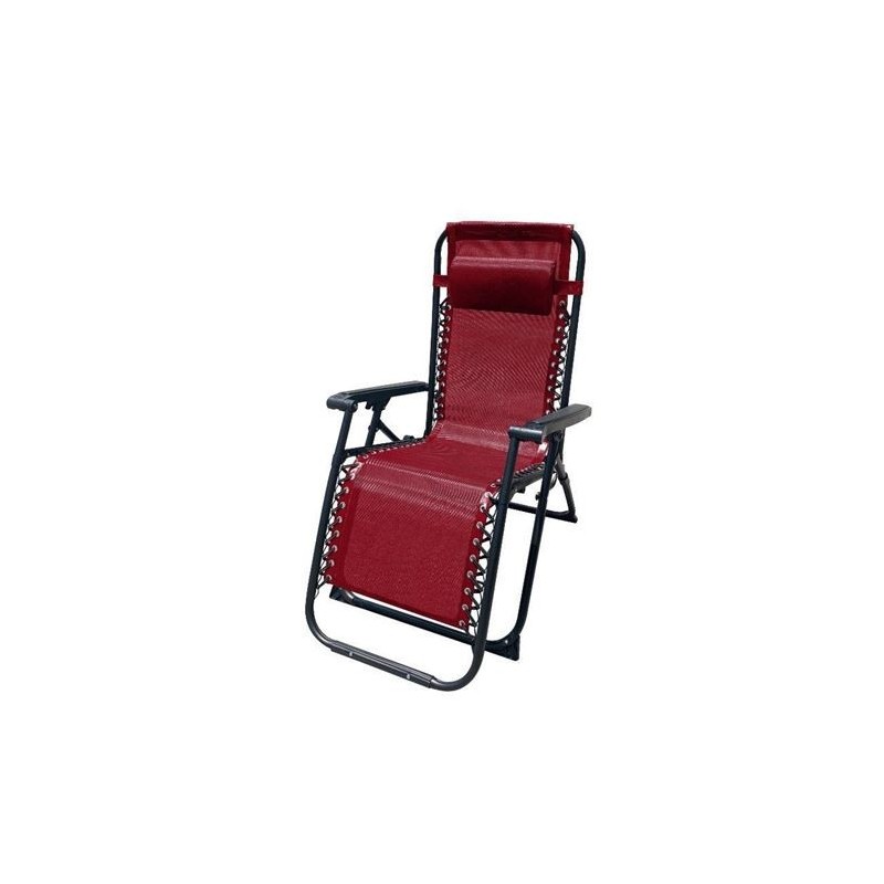 TUMBONA PLEGABLE BURDEOS DE ACERO CON COJIN CERVICAL TUMBONA PLEGABLE BURDEOS DE ACERO CON COJIN CERVICAL