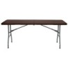 MESA DE RESINA PLEGABLE EFECTO RATÁN 180X74X74CM 3.5CM SUNGARDEN
