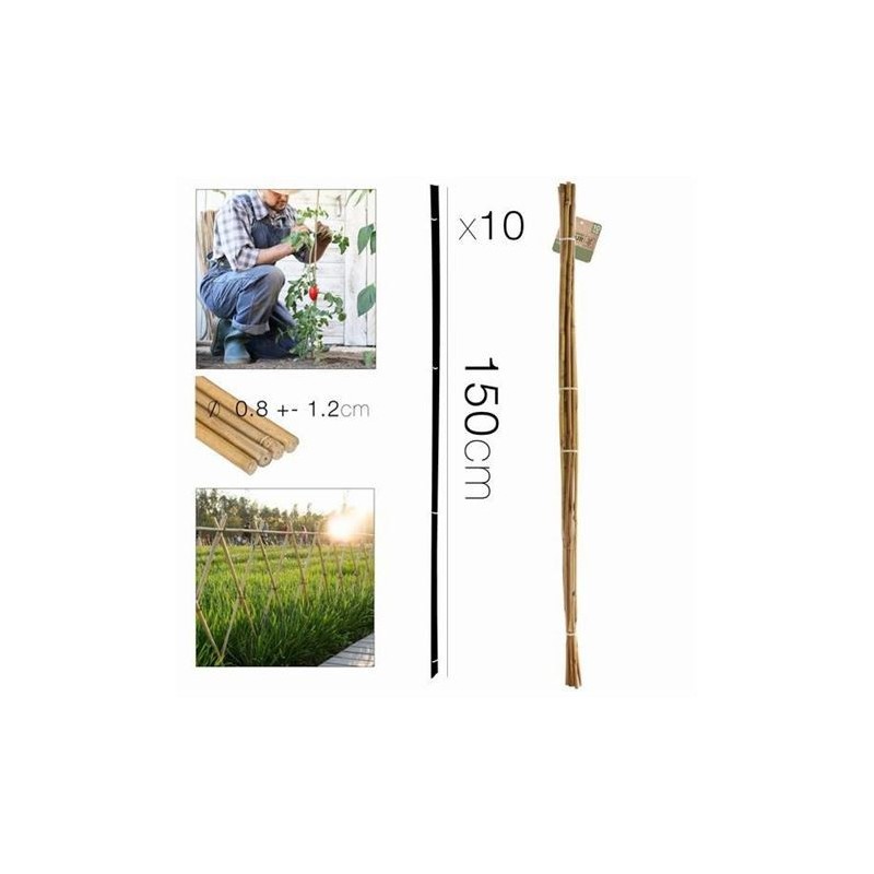 PACK 10 VARILLAS 150CM BAMBU PACK 10 VARILLAS 150CM BAMBU