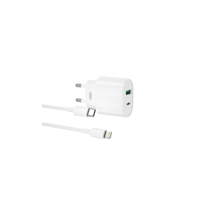 CARGADOR DE CORRIENTE L81ATC 20W TIPO C + USB QC 3.0 + CABLE LIGHTNING XO CARGADOR DE CORRIENTE L81ATC 20W TIPO C + USB QC 3.0 + CABLE LIGHTNING XO
