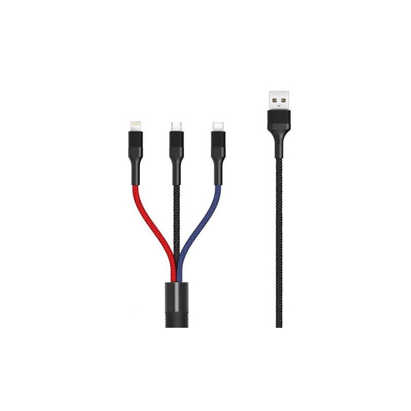 CABLE NB54 CARGA RAPIDA CORDON 3 EN 1 | MICRO + TIPO C + LIGHTNING A USB XO CABLE NB54 CARGA RAPIDA CORDON 3 EN 1 | MICRO + TIPO C + LIGHTNING A USB XO