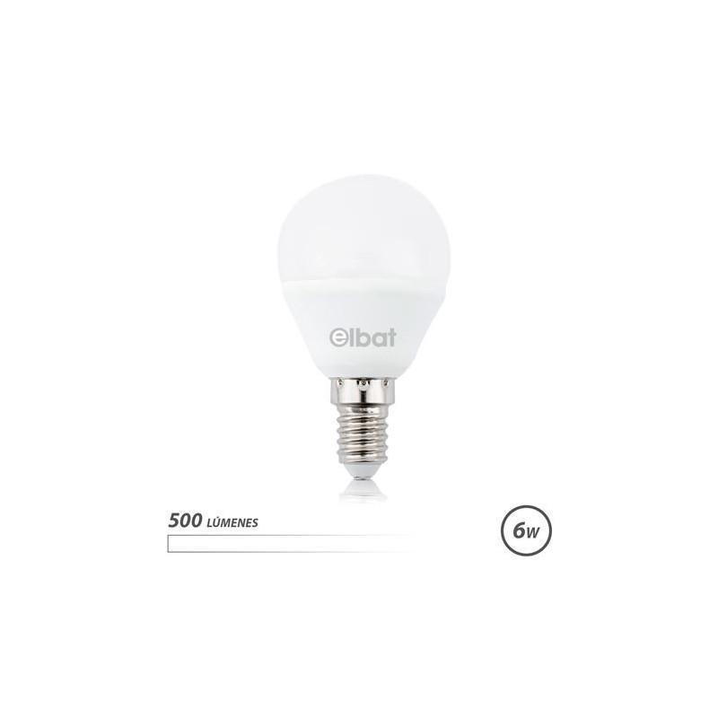 BOMBILLA LED G45 | 6W | 500LM | E14 | LUZ BLANCA | ELBAT