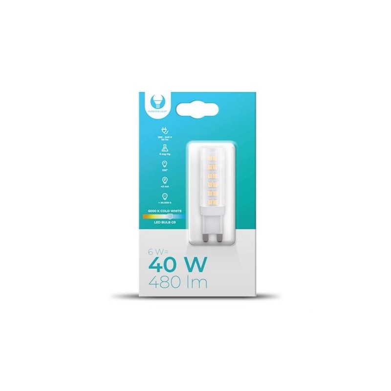 BOMBILLA LED G9 | 6W | 480LM | LUZ FRIA | FOREVER BOMBILLA LED G9 | 6W | 480LM | LUZ FRIA | FOREVER