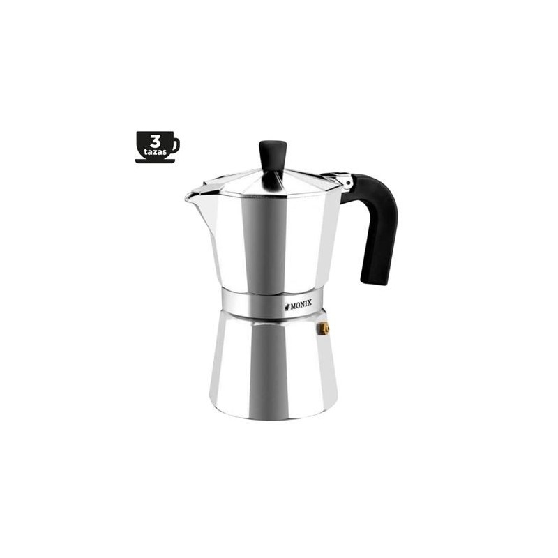 CAFETERA VITRO EXPRES 3 TAZAS ALUMINIO ANTIADHERENTE CALDERIN SIN CANTOS