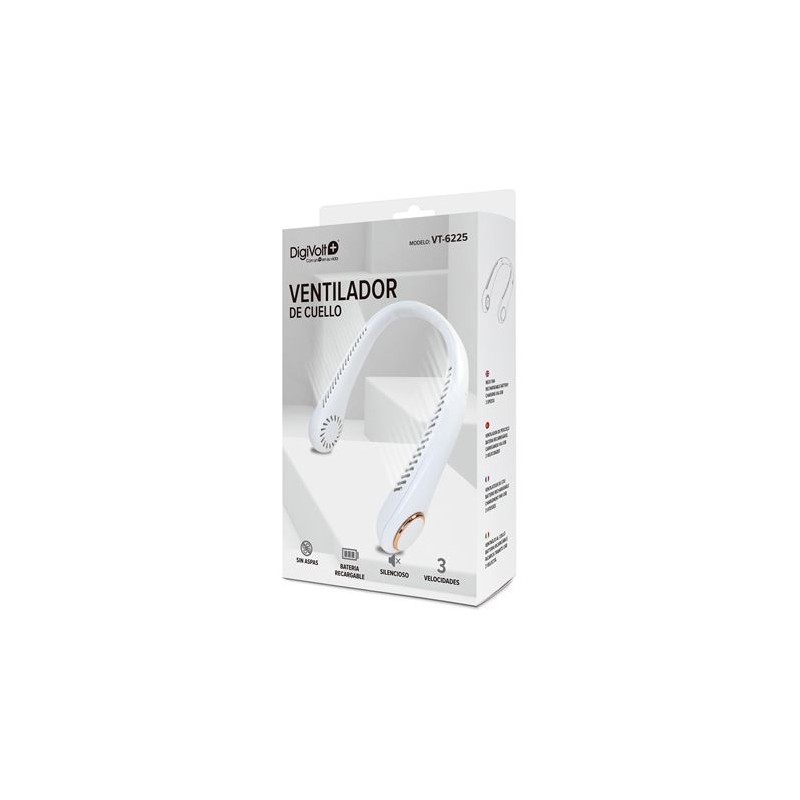 VENTILADOR DE CUELLO RECARGABLE BLANCO DIGIVOLT VENTILADOR DE CUELLO RECARGABLE BLANCO DIGIVOLT