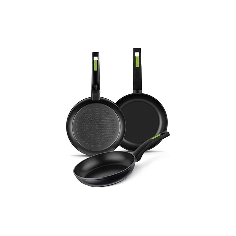 PACK 3 SARTENES ALUMINIO FORJADO 18/22/26 CM GREEN MONIX PACK 3 SARTENES ALUMINIO FORJADO 18/22/26 CM GREEN MONIX