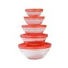 PACK 5 BOLES DE CRISTAL CON TAPA ROJO JOCCA