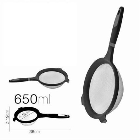 COLADOR PLASTICO 19CM NEGRO DIAM