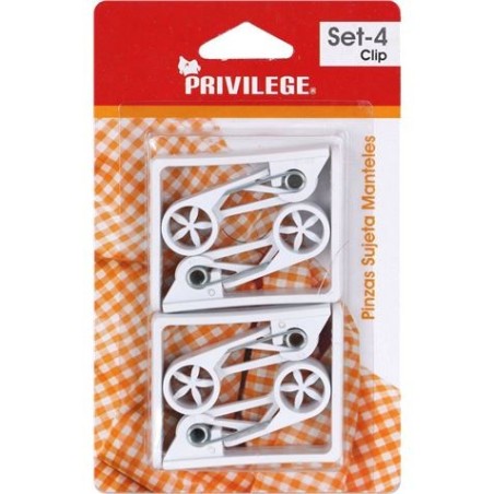 SET 4 PINZAS SUJETA MANTELES PRIVILEGE