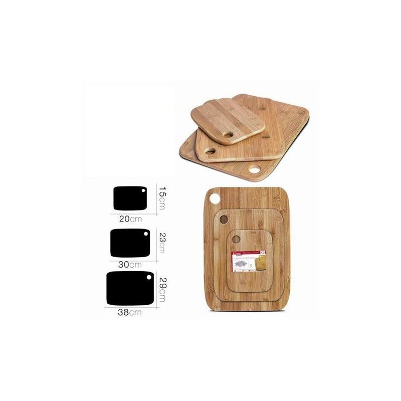 SET 3 TABLAS DE CORTAR EN MADERA BAMBU