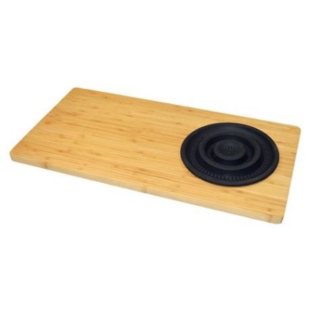 TABLA DE CORTAR CON ESCURRIDOR NEGRO | BAMBÚ | 58X29X1.8CM JOCCA