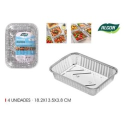 SET 4 BANDEJAS ALUMINIO RECTANGULARES ALGON