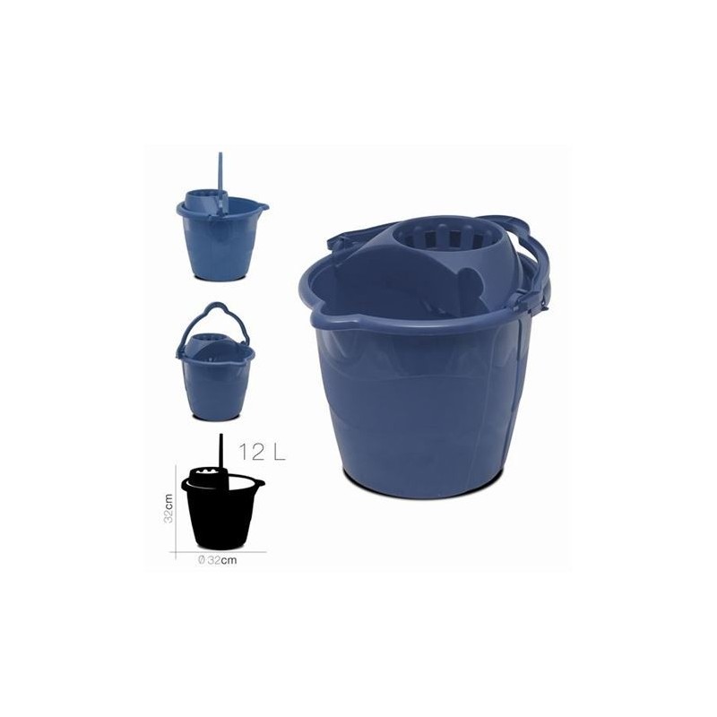 CUBO REDONDO CON ESCURRIDOR 12 LITROS AZUL CUBO REDONDO CON ESCURRIDOR 12 LITROS AZUL