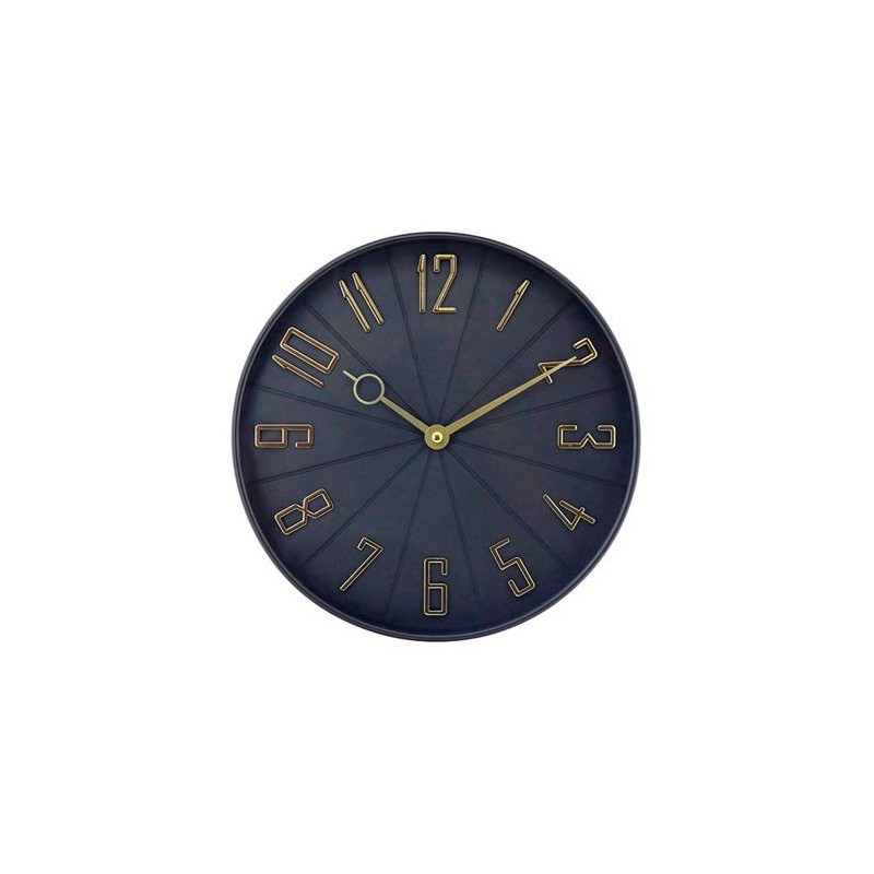 RELOJ DE PARED NEGRO DORADO CON RELIEVE 27CM RELOJ DE PARED NEGRO DORADO CON RELIEVE 27CM