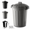 CUBO DE BASURA CON TAPA GRIS 50 LITROS OSKAR
