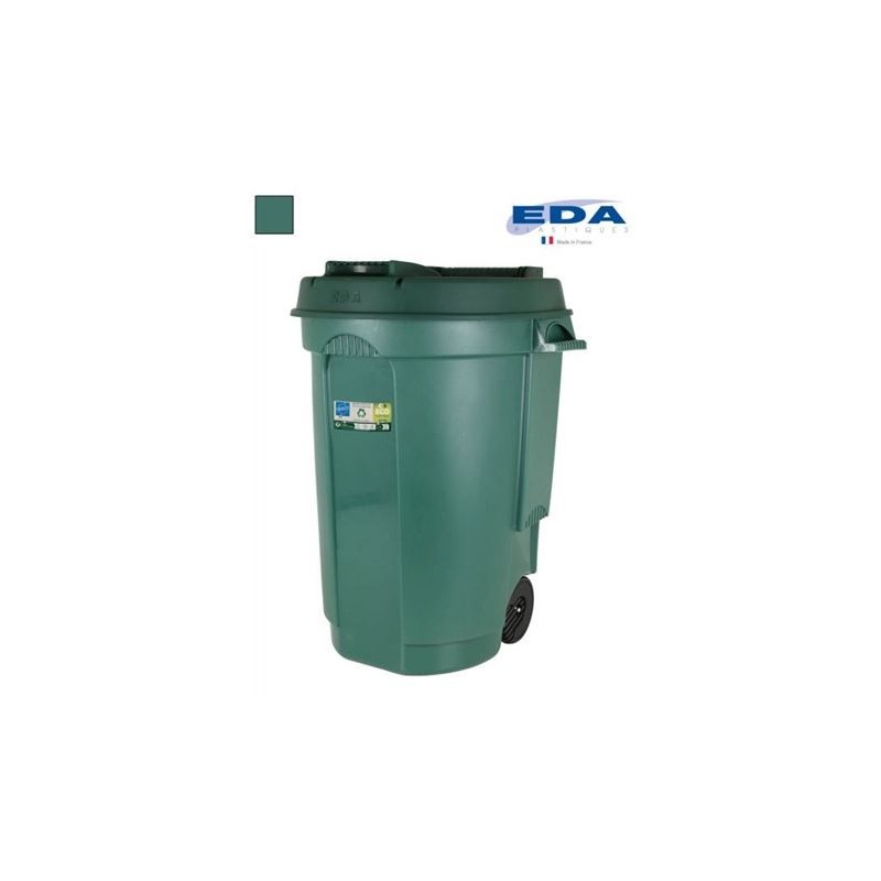 CUBO PAPELERA CON RUEDAS 110 LITROS VERDE EDA