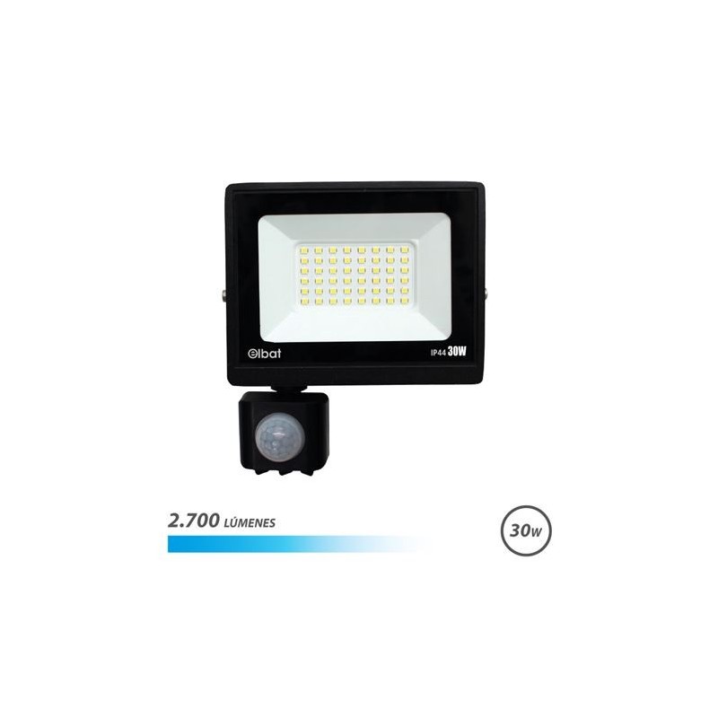FOCO LED SERIE SLIM 30W CON SENSOR | 2700LM | 6500K ELBAT