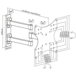 SOPORTE CON BRAZO TV 23-42 DOBLE EXTENSION CROMAD