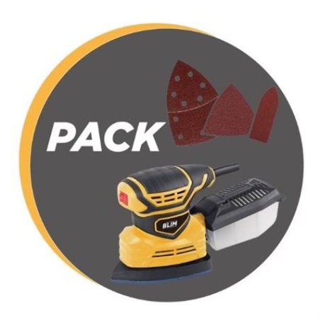PACK LIJADORA MULTIFUNCIÓN 180W + JUEGO DE 36 LIJAS BLIM