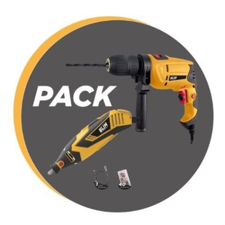 PACK TALADRO 500W + MINI HERRAMIENTA MULTIUSOS + EJE FLEXIBLE BLIM