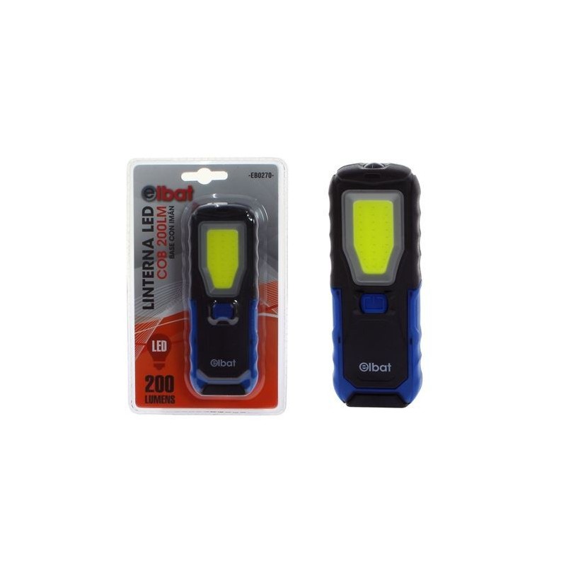 LINTERNA LED COB 200LM BASE CON IMÁN ELBAT