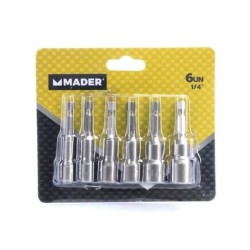 JUEGO DE 6 LLAVES DE VASOS MAGNÉTICO 1/4 MADER