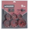 JUEGO 9 PCS CORONAS ACERO CARBONO MADER