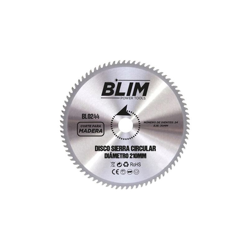 DISCO CORTE MADERA PARA SIERRAS 210MM. BLIM DISCO CORTE MADERA PARA SIERRAS 210MM. BLIM